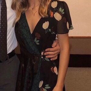 Anthropologie Printed Midi Wrap Dress